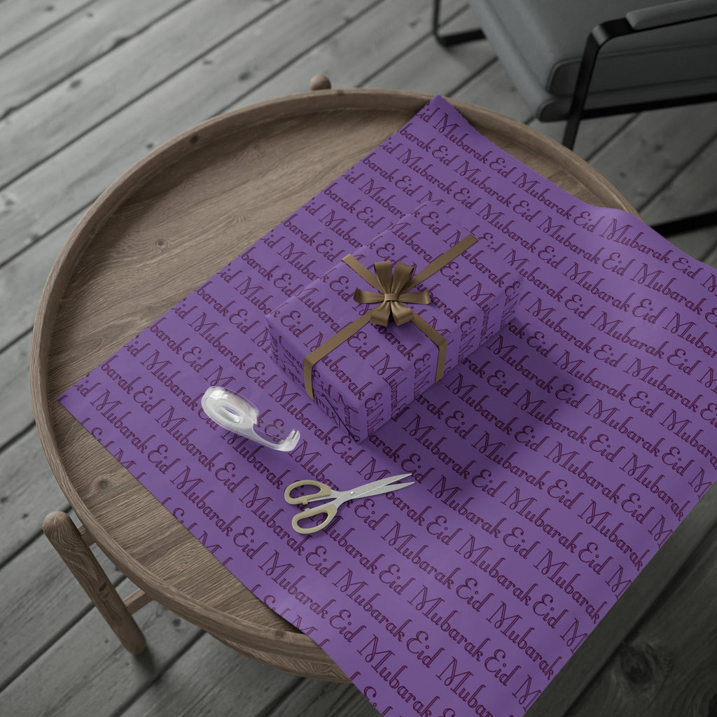 Eid Mubarak Purple Holiday Gift Wrap Paper - Glossy Or Matte