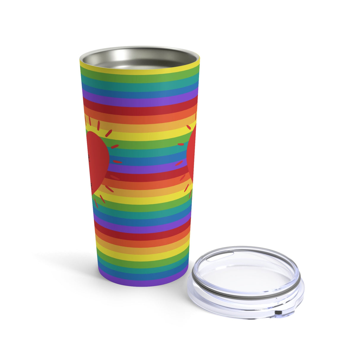 Love Is Love Rainbow Heart Stainless Steel Tumbler 20oz
