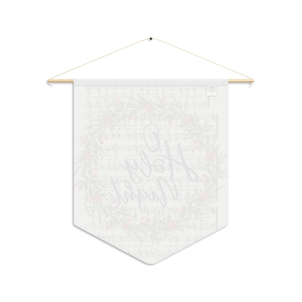 O Holy Night Sheet Music Christmas Wreath Retro Christmas Print Wall Hanging Banner Flag