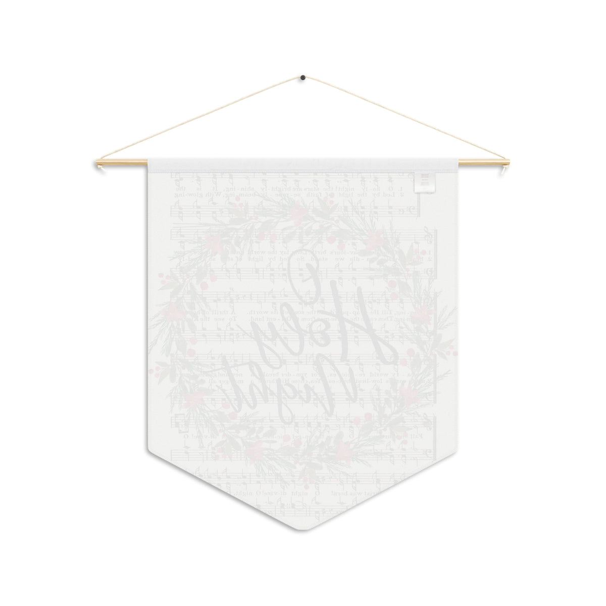 O Holy Night Sheet Music Christmas Wreath Retro Christmas Print Wall Hanging Banner Flag