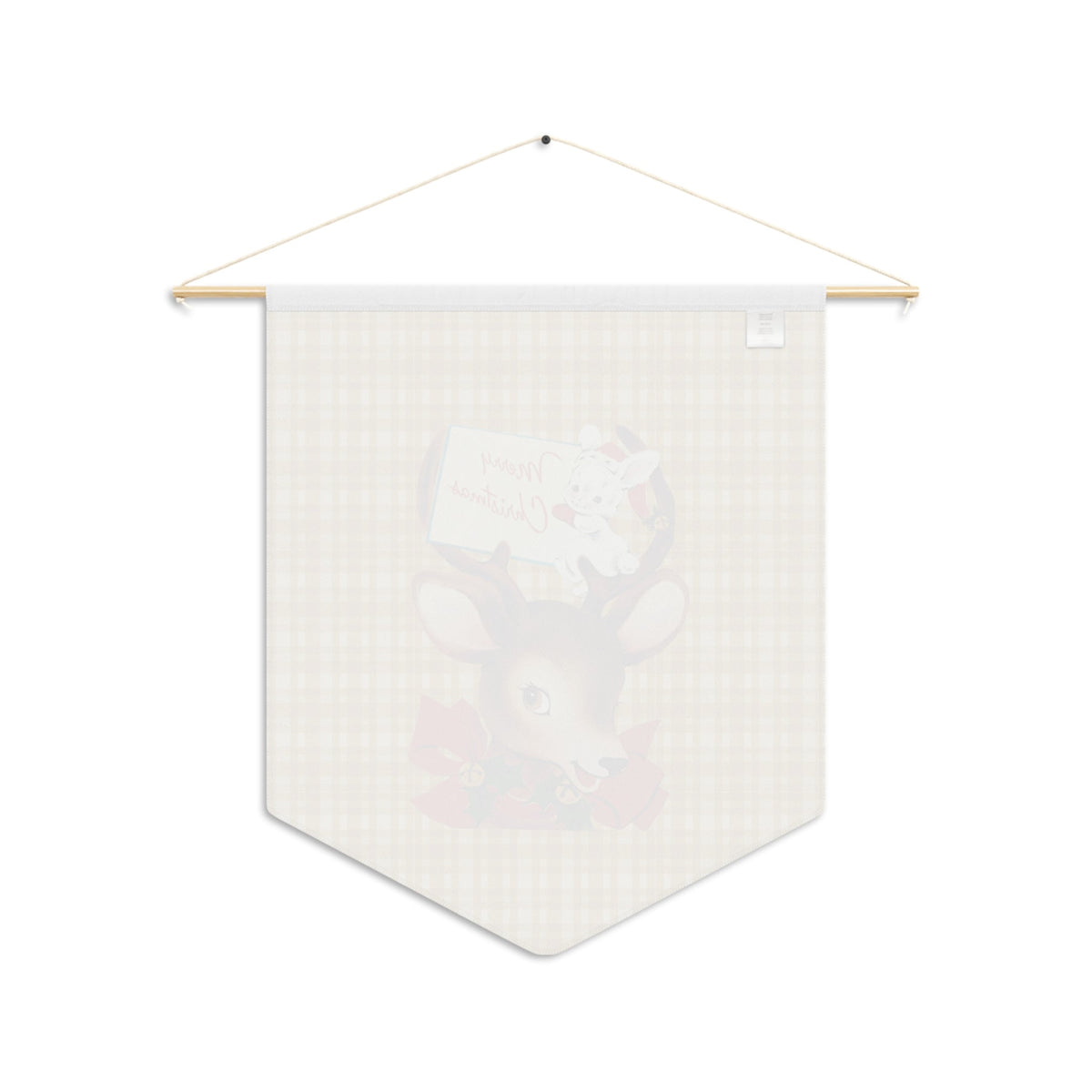 Merry Christmas Reindeer Bunny Retro Christmas Print Wall Hanging Banner Flag
