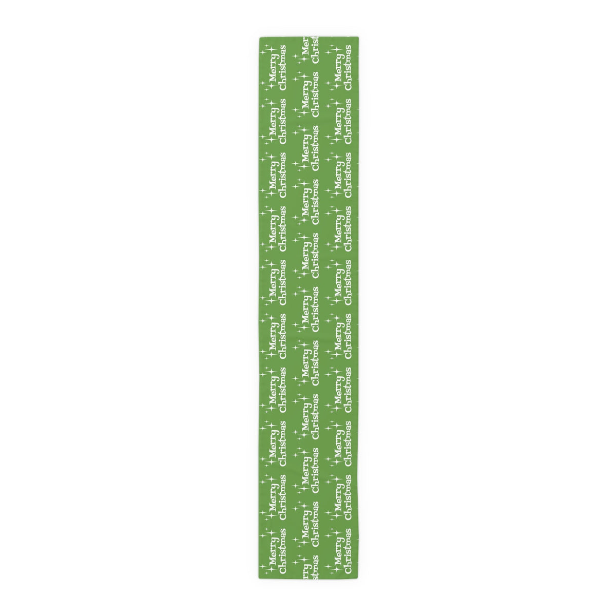 Merry Christmas Starburst Atomic Mid Century Retro Style Christmas Decor Green Cotton Poly Table Runner
