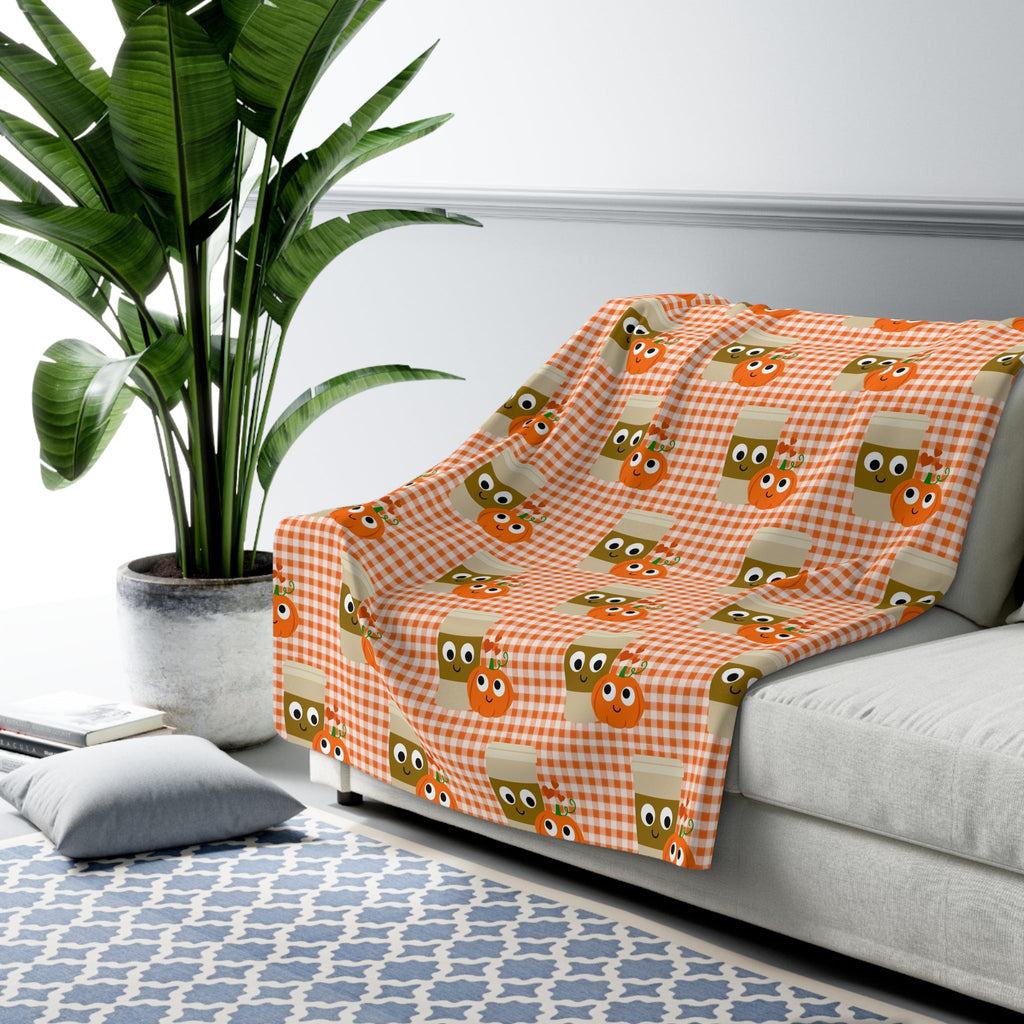 Pumpkin Spice Love Fall Autumn Sherpa Fleece Blanket