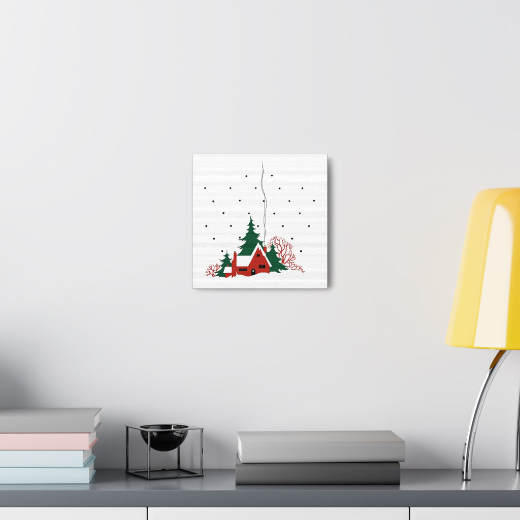 Winter Scene Mid Century Canvas Gallery Wrap