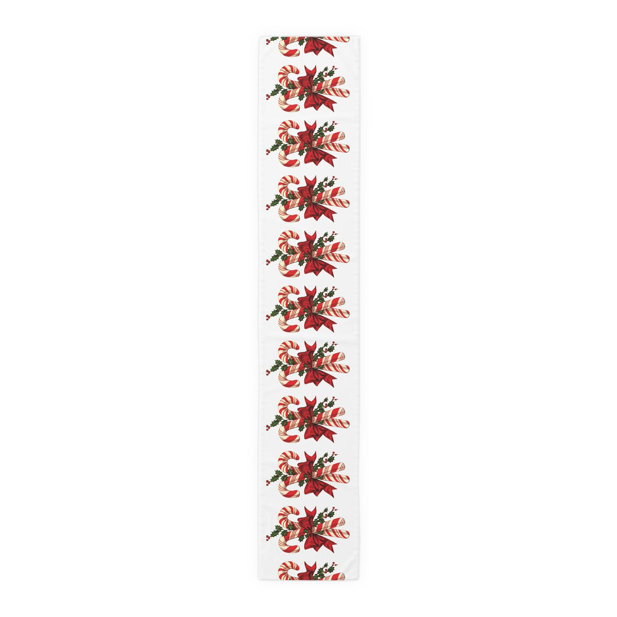 Retro Candy Canes Table Runner Home Decor Polyester Fabric Cloth Linens Unique Cozy Cute Dining Kitchen Decoration