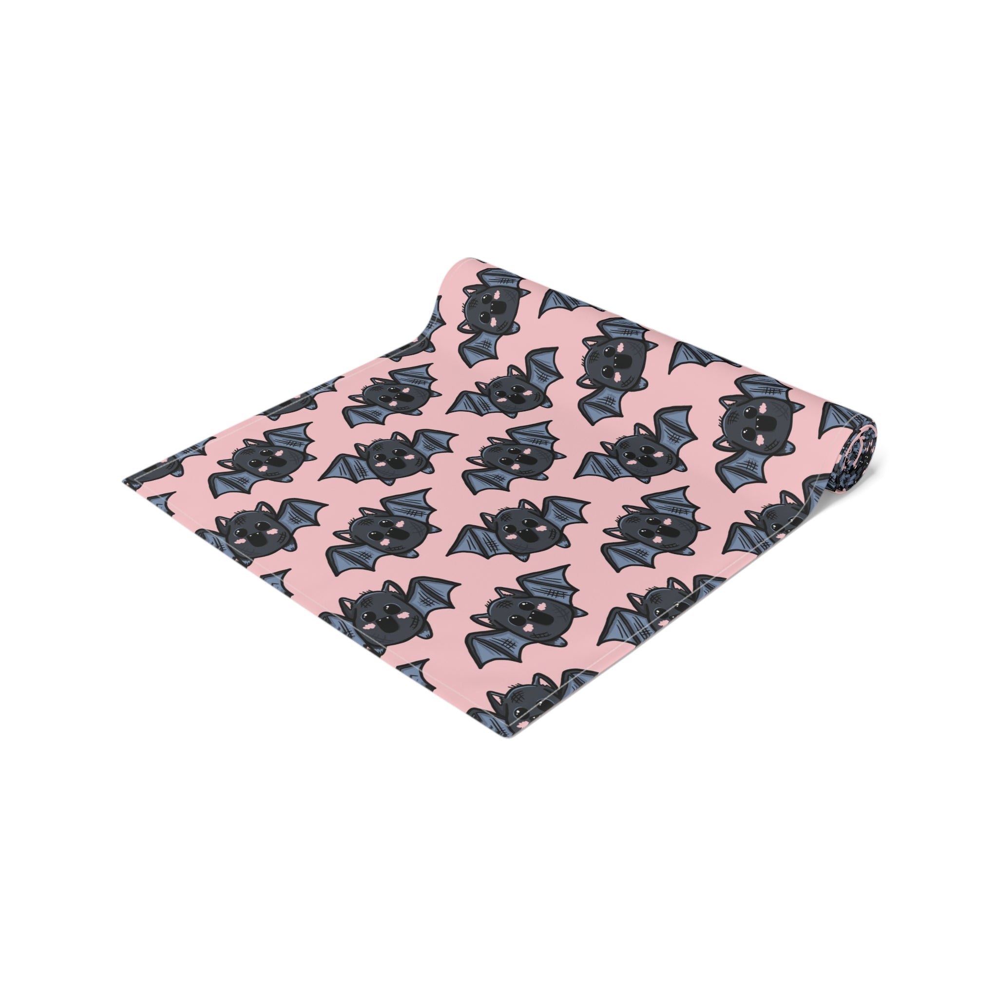 Halloween Bats Pink Fall Autumn Cotton Poly Table Runner