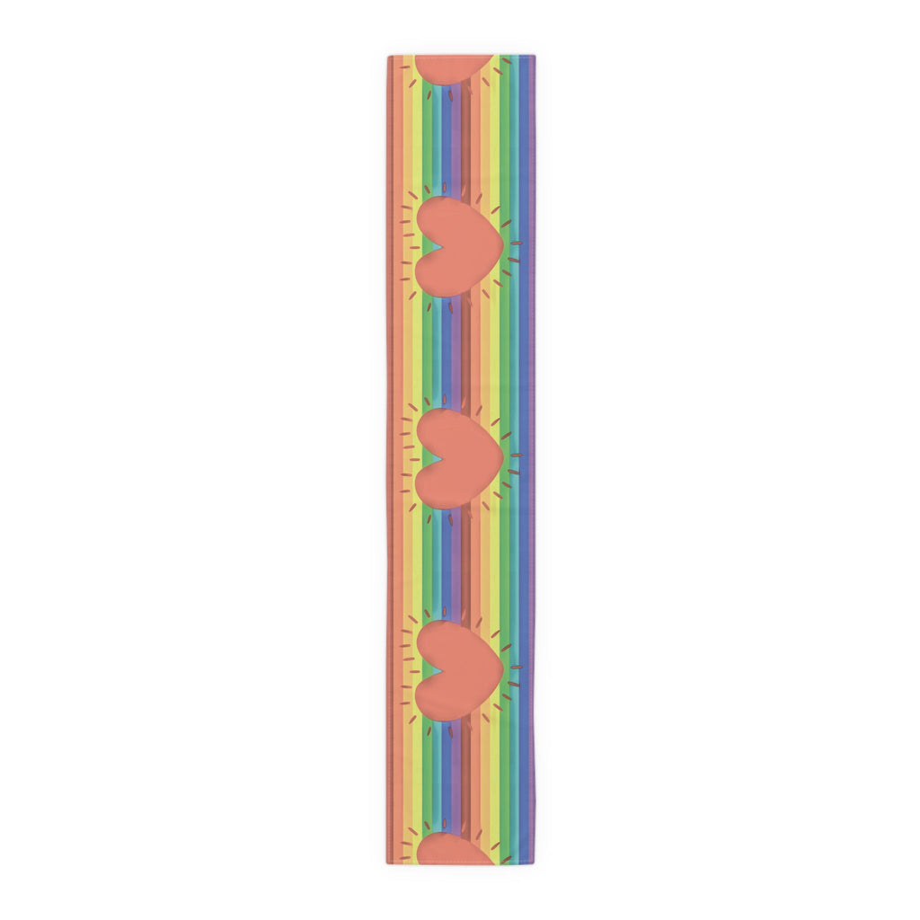 Rainbow Love Pride Cotton Poly Table Runner
