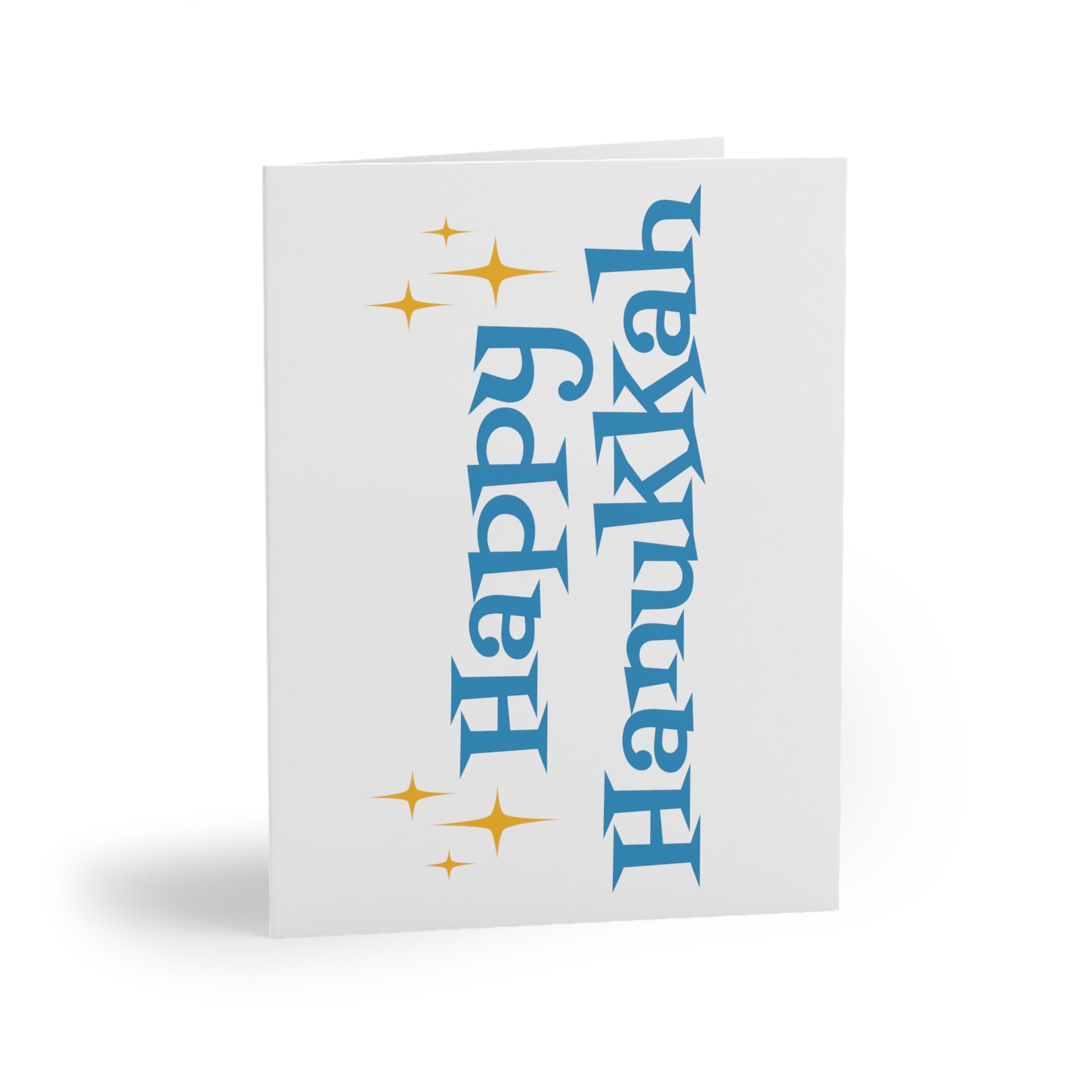 Happy Hanukkah Starburst Atomic Mid Century Retro Style Matte Greeting Cards (8, 16, and 24 pcs)