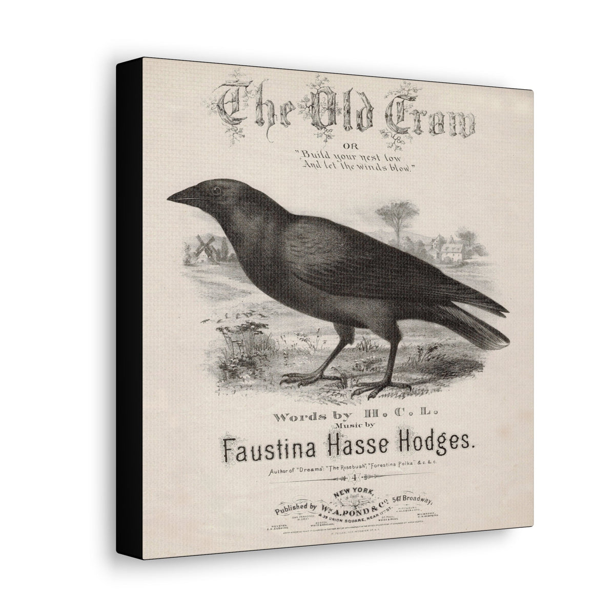 The Old Crow Retro Sheet Music Cover Print Canvas Gallery Wraps