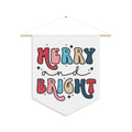 Merry And Bright Christmas Print Wall Hanging Banner Flag