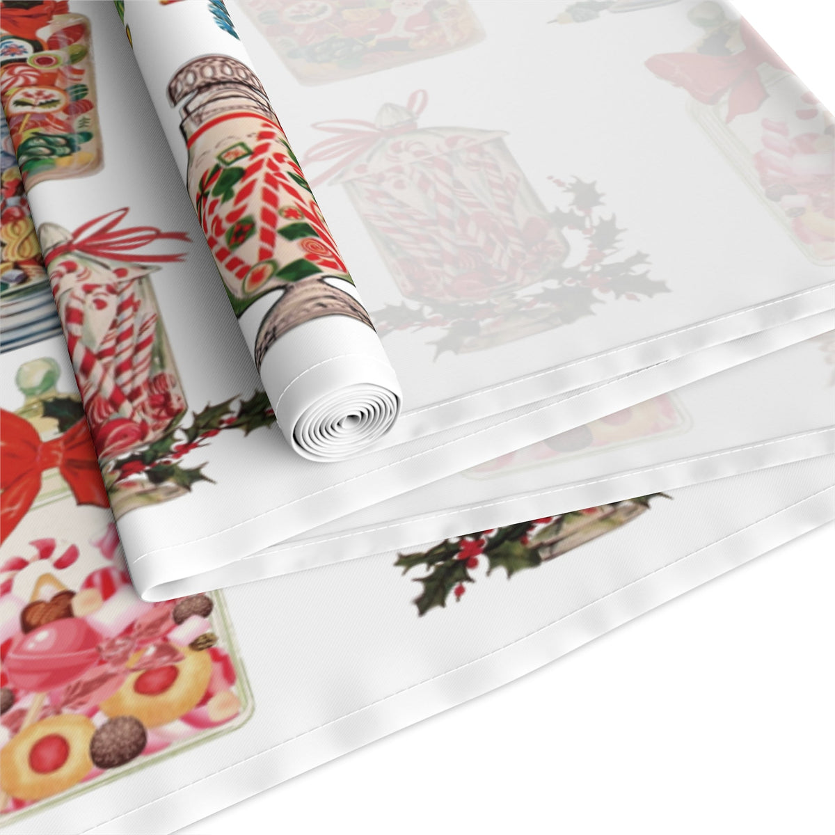 Merry Christmas To You Candy Retro Polyester Table Runner