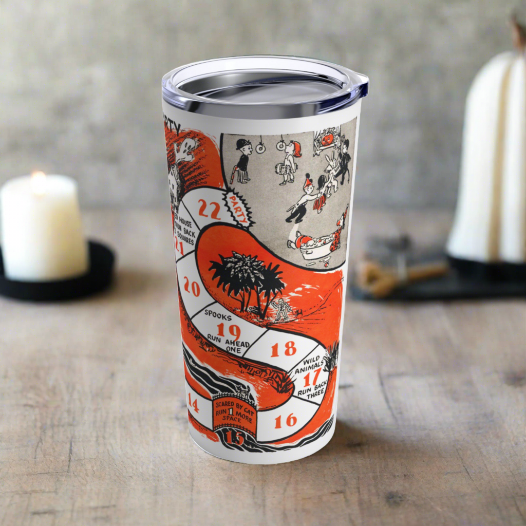 Halloween Party Board Game Retro Halloween Print Stainless Steel Tumbler 20oz
