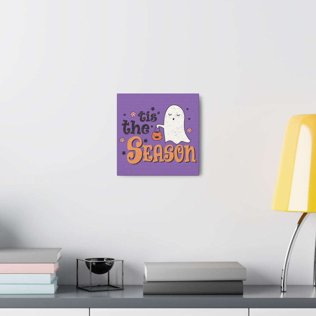 Tis The Season Trick Or Treat Ghost Distressed Halloween Print Canvas Gallery Wrap