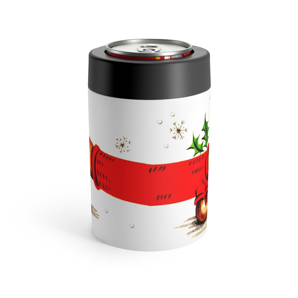 Christmas Dachshund Wiener Dog Mid Century Retro Christmas Print Lined Stainless Steel Can Holder