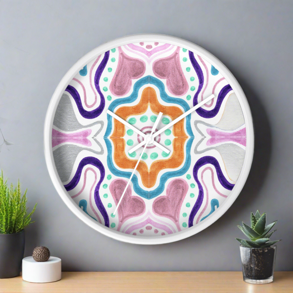 Love Frequency Caden Caraco Wooden White Silent Wall Clock