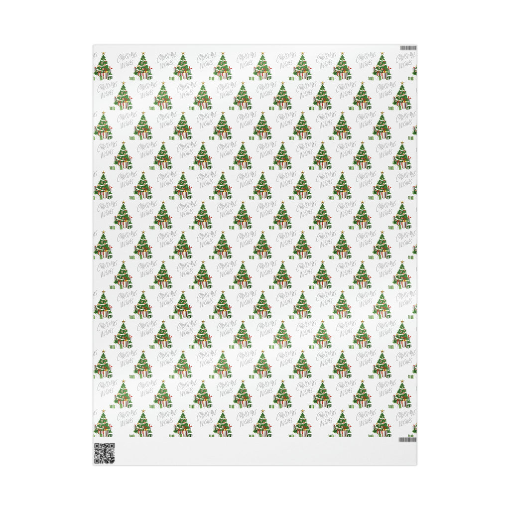 Christmas Wishes Christmas Tree With Presents Mid Century Retro Christmas Print Holiday Gift Wrap Paper - Glossy Or Matte