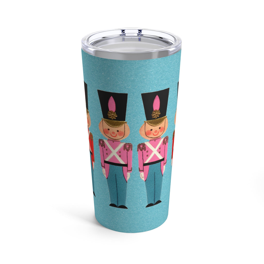 Christmas Toy Soldiers Mid Century Retro Blue Christmas Print Stainless Steel Tumbler 20oz