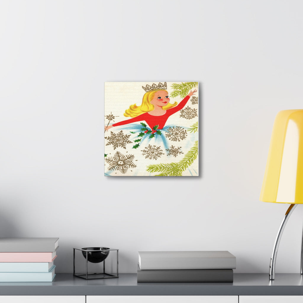 Christmas Fairy 50s Mid Century Retro Christmas Print Canvas Gallery Wrap