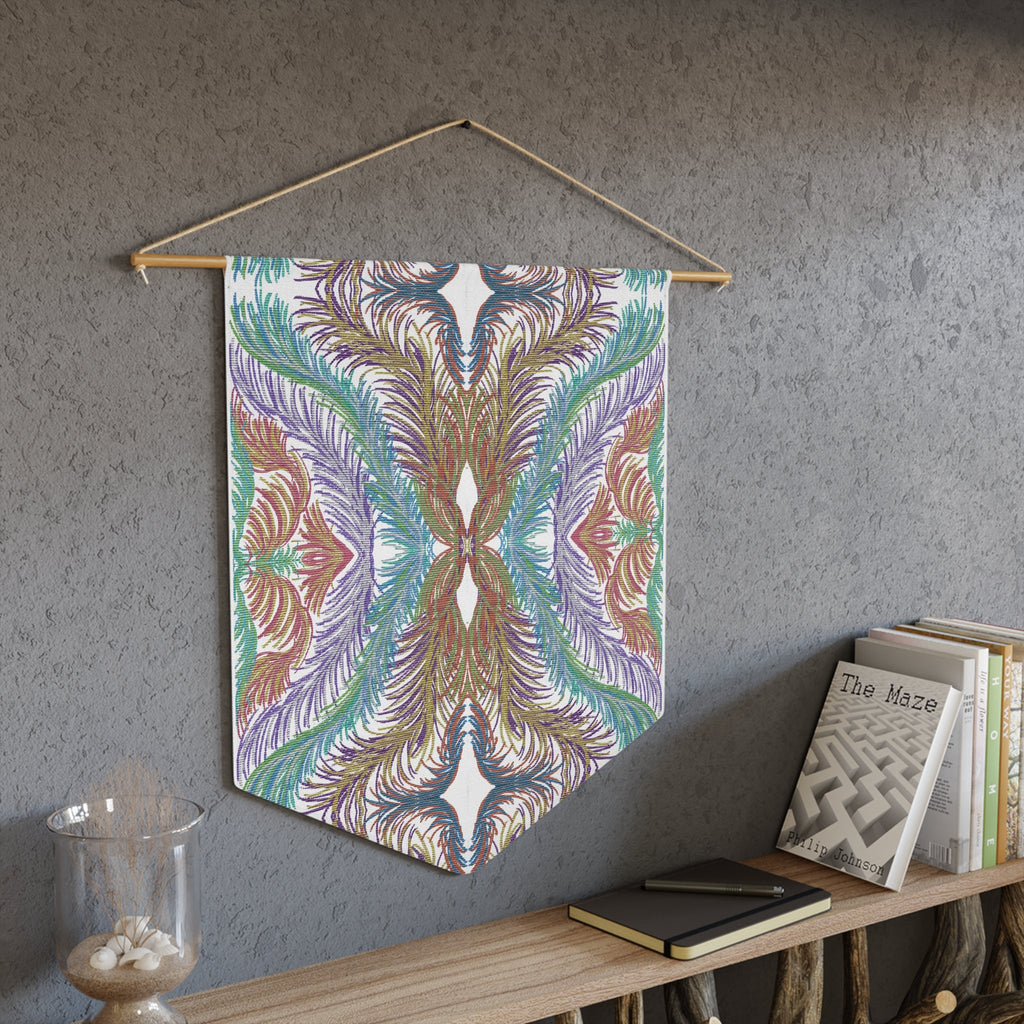 Space Feathers Mosaic Caden Caraco Art Print Wall Hanging Banner Flag