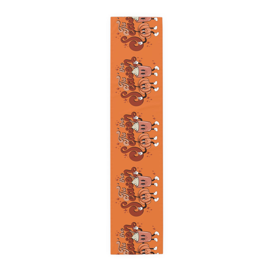 Tis The Season For Pumpkin Spice Retro Style Fall Autumn Decor Cotton PolyTable Runner