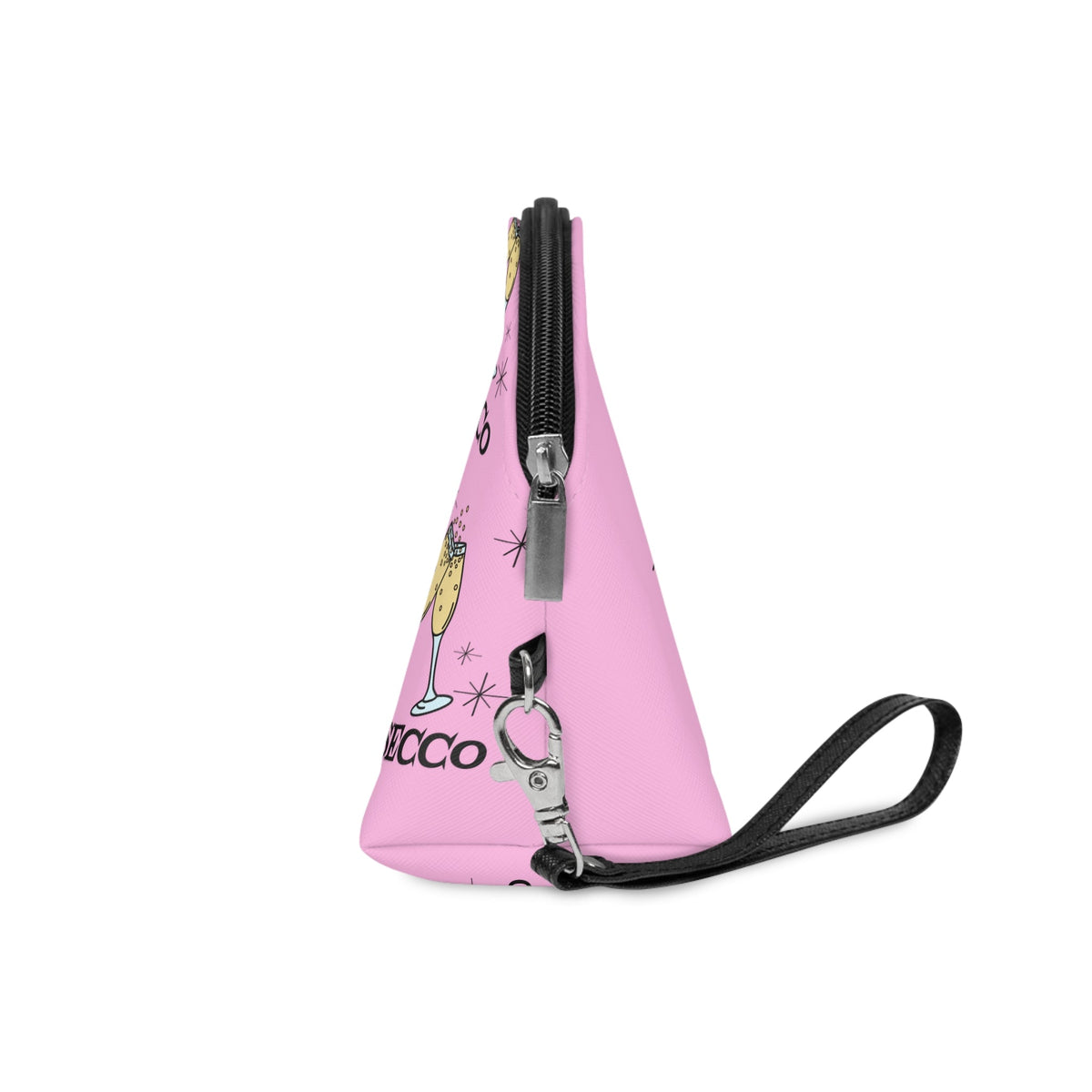 Prosecco Cocktails Pink Atomic Mid Century Retro Style Cosmetic Makeup Travel Bag