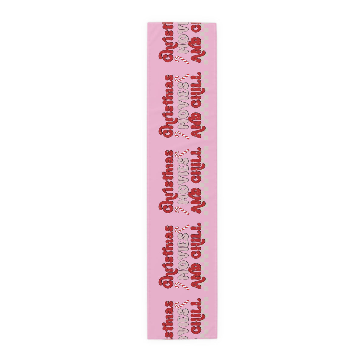 Christmas Movies And Chill Christmas Print Home Decor Cotton Poly Table Runner