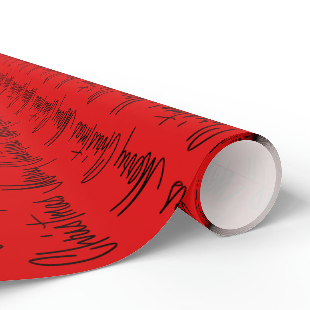 Merry Christmas Red Mid Century Retro Christmas Print Holiday Gift Wrap Paper - Glossy Or Matte