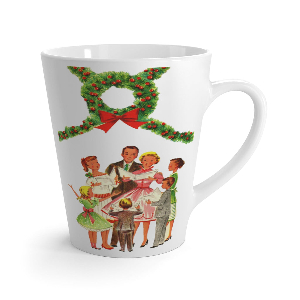 Christmas Family Mid Century Retro Christmas Print Latte Mug