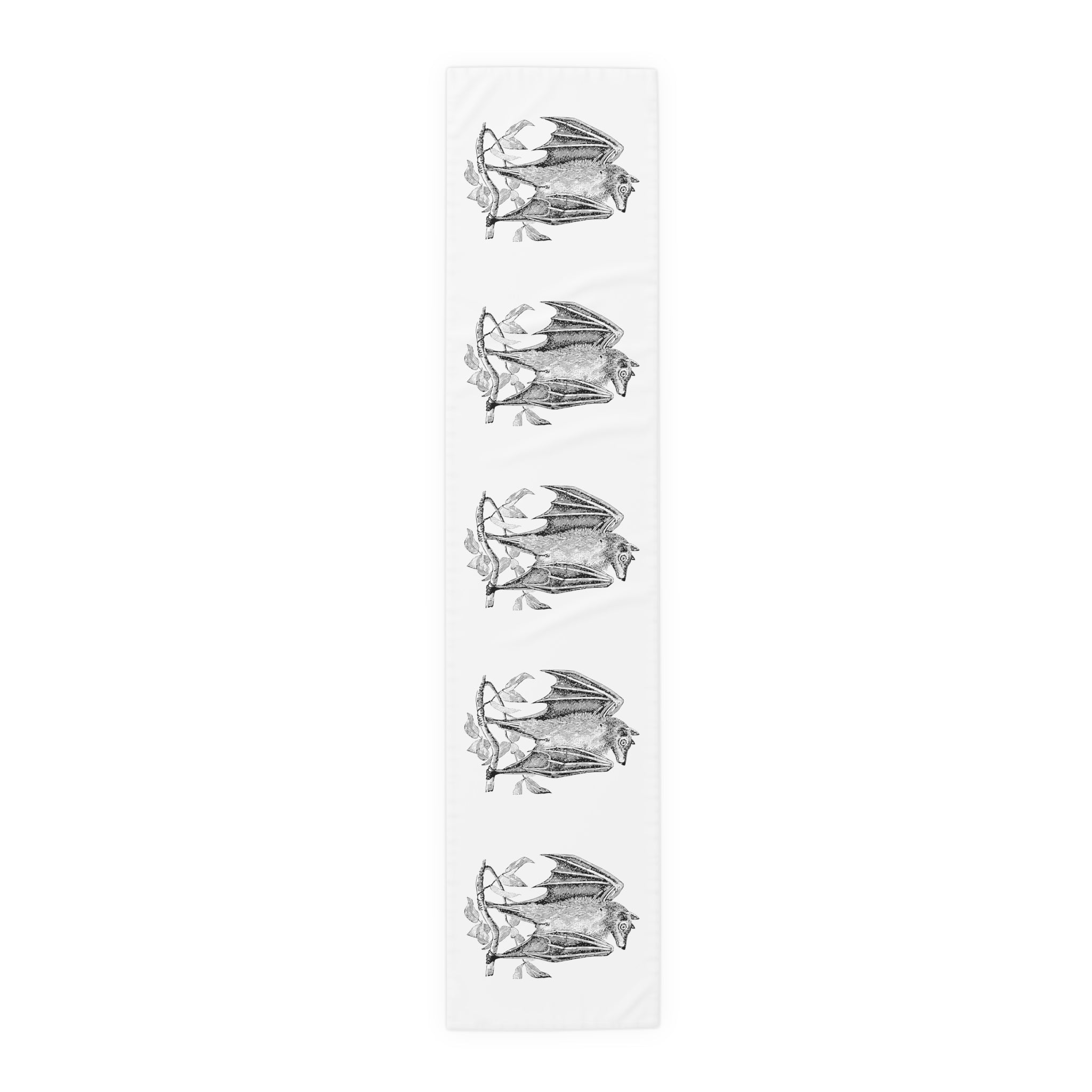 Retro Bat Halloween Print Cotton Poly Table Runner