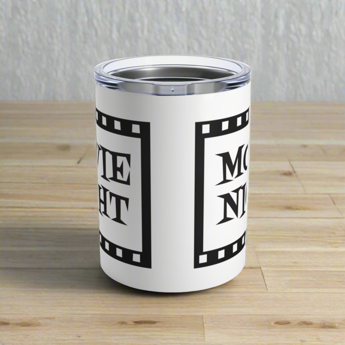 Movie Night Travel Tumbler 10oz Stainless Steel Retro Film Strip Atomic Era Design