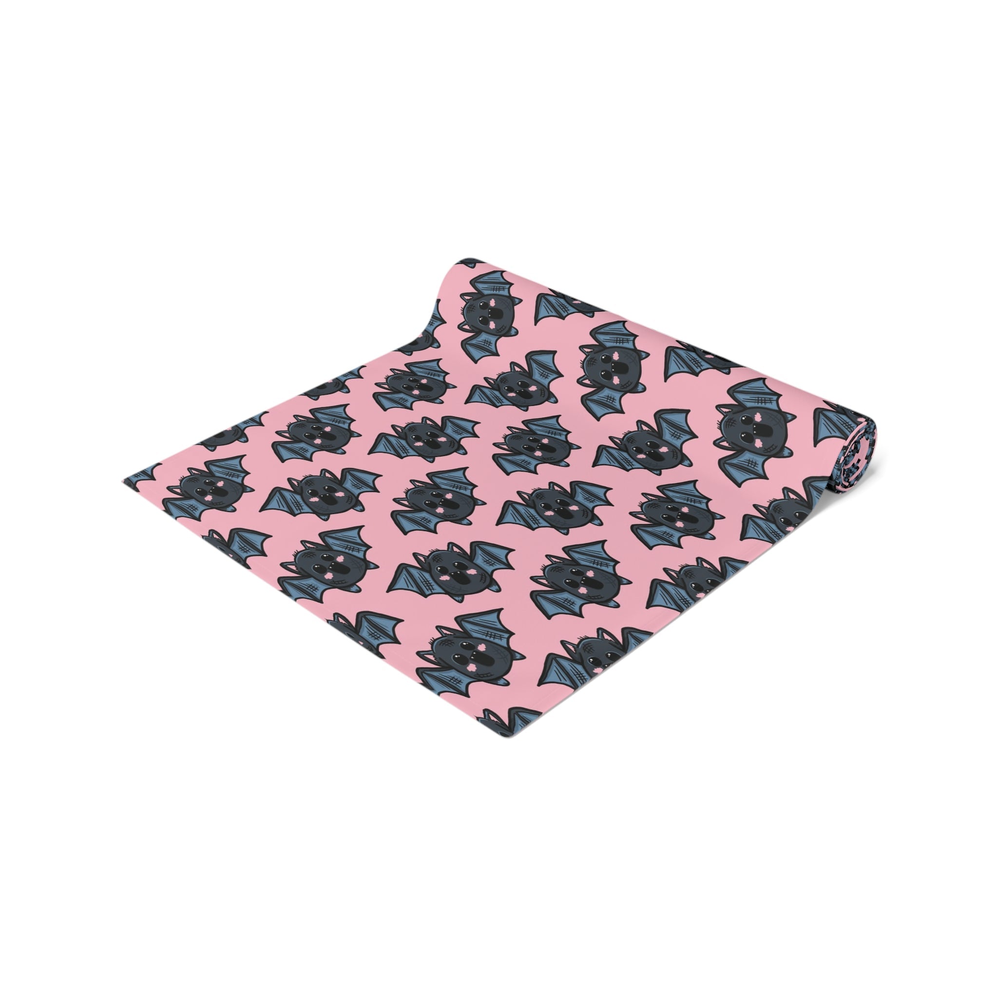 Halloween Bats Pink Fall Autumn Cotton Poly Table Runner