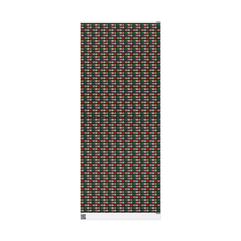 Fa La La La Black Retro Style Christmas Print Holiday Gift Wrap Paper - Glossy Or Matte
