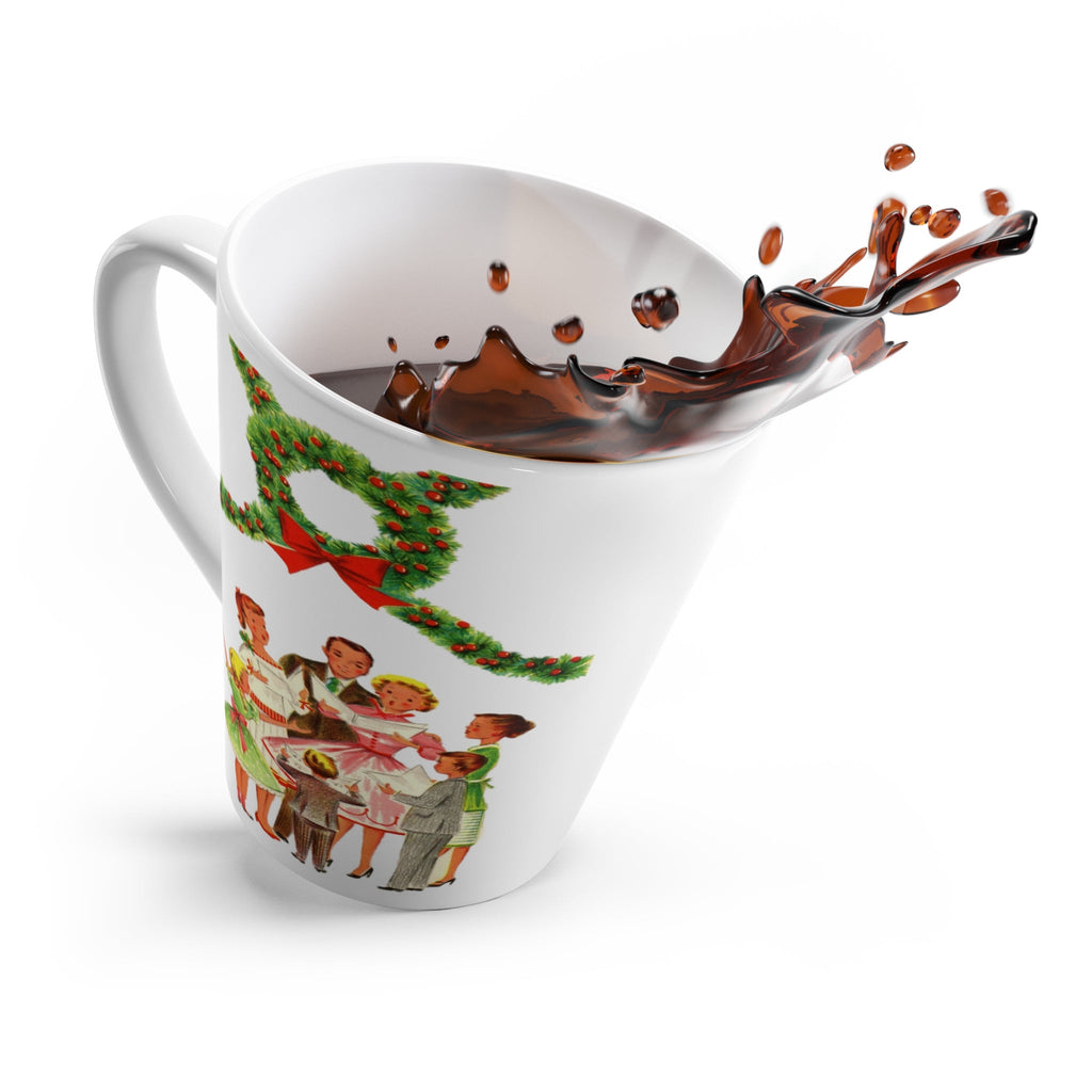 Christmas Family Mid Century Retro Christmas Print Latte Mug