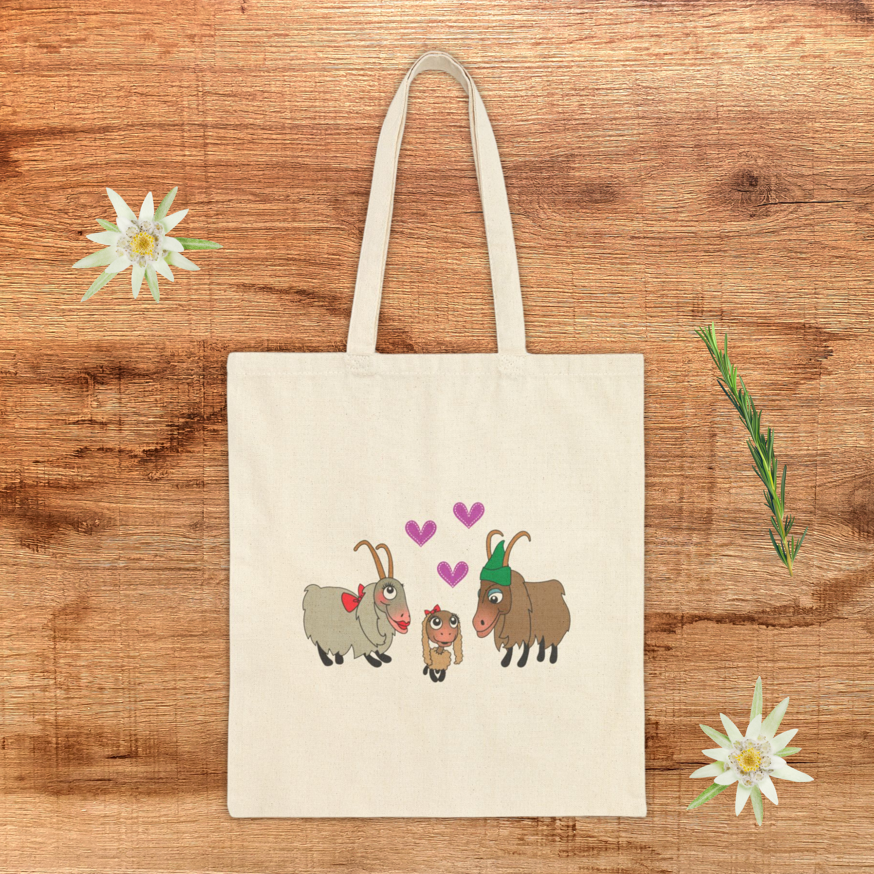 Sound Of Music Goat Family Cotton Canvas Tote Bag | Eco-Friendly Grocery Bag