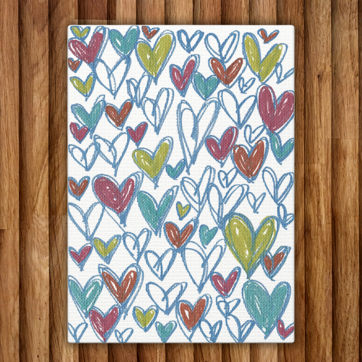 Blue Hearts Caden Caraco Canvas Gallery Wrap