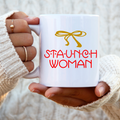 Little Edie Gold Bow Staunch Woman White Glossy Mug