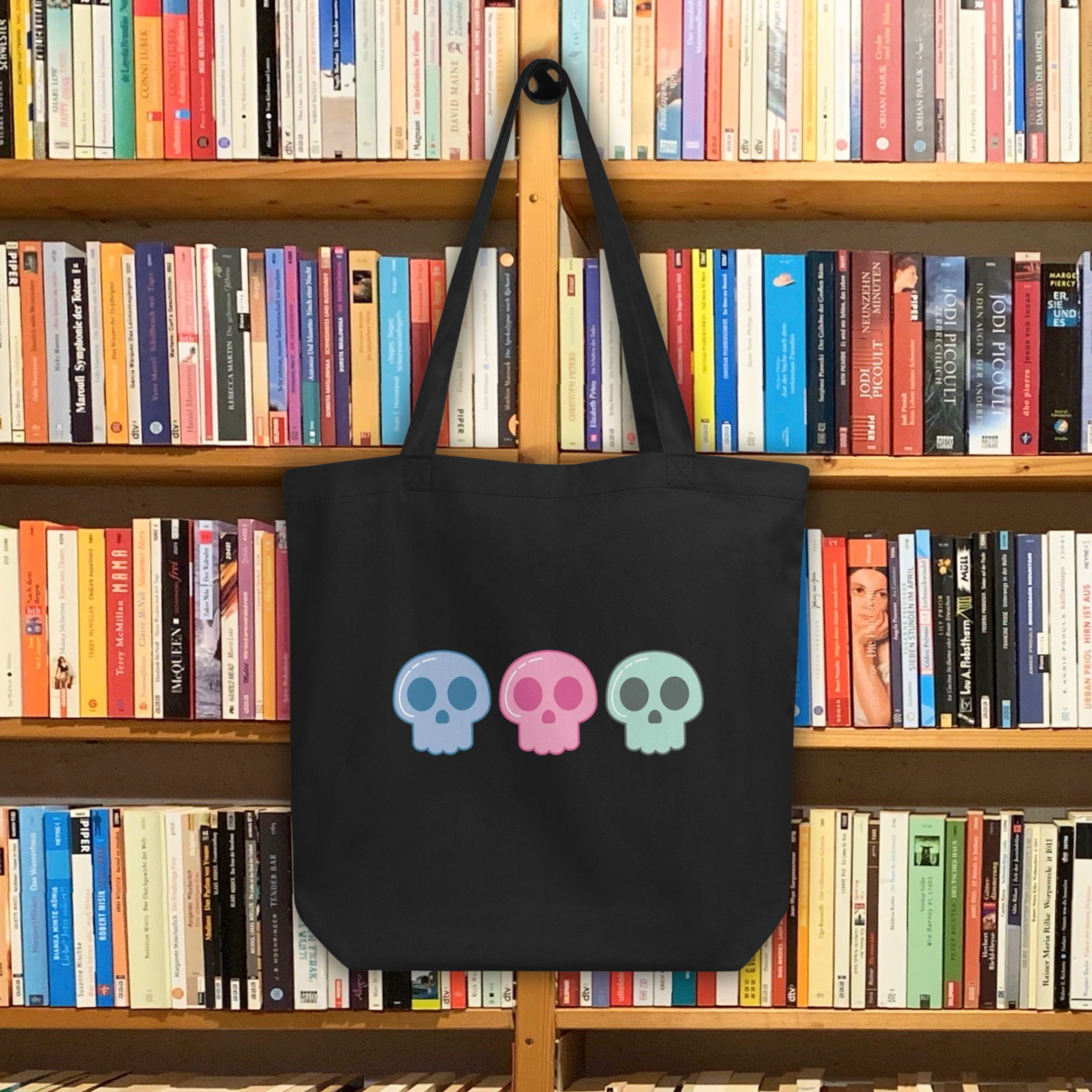 Pastel Goth Skulls Cute Halloween Eco Cotton Tote Bag