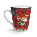 Girl With Poinsettias Retro Christmas Print Latte Coffee Mug