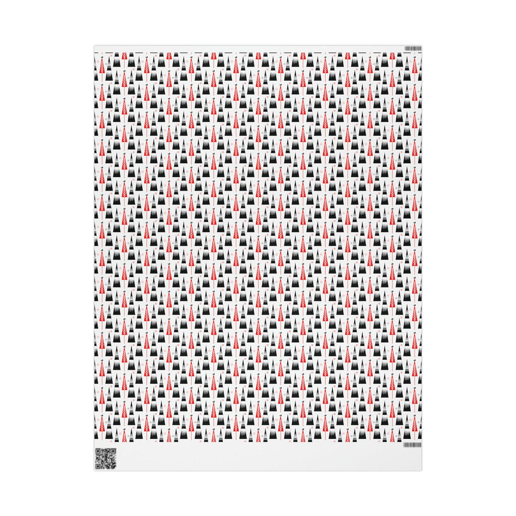 Retro Christmas Trees Mid Century Retro Christmas Print Holiday Gift Wrap Paper - Glossy Or Matte