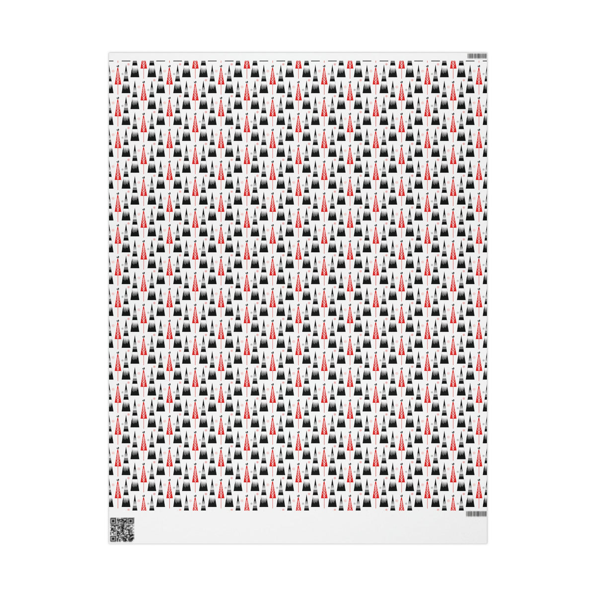 Retro Christmas Trees Mid Century Retro Christmas Print Holiday Gift Wrap Paper - Glossy Or Matte