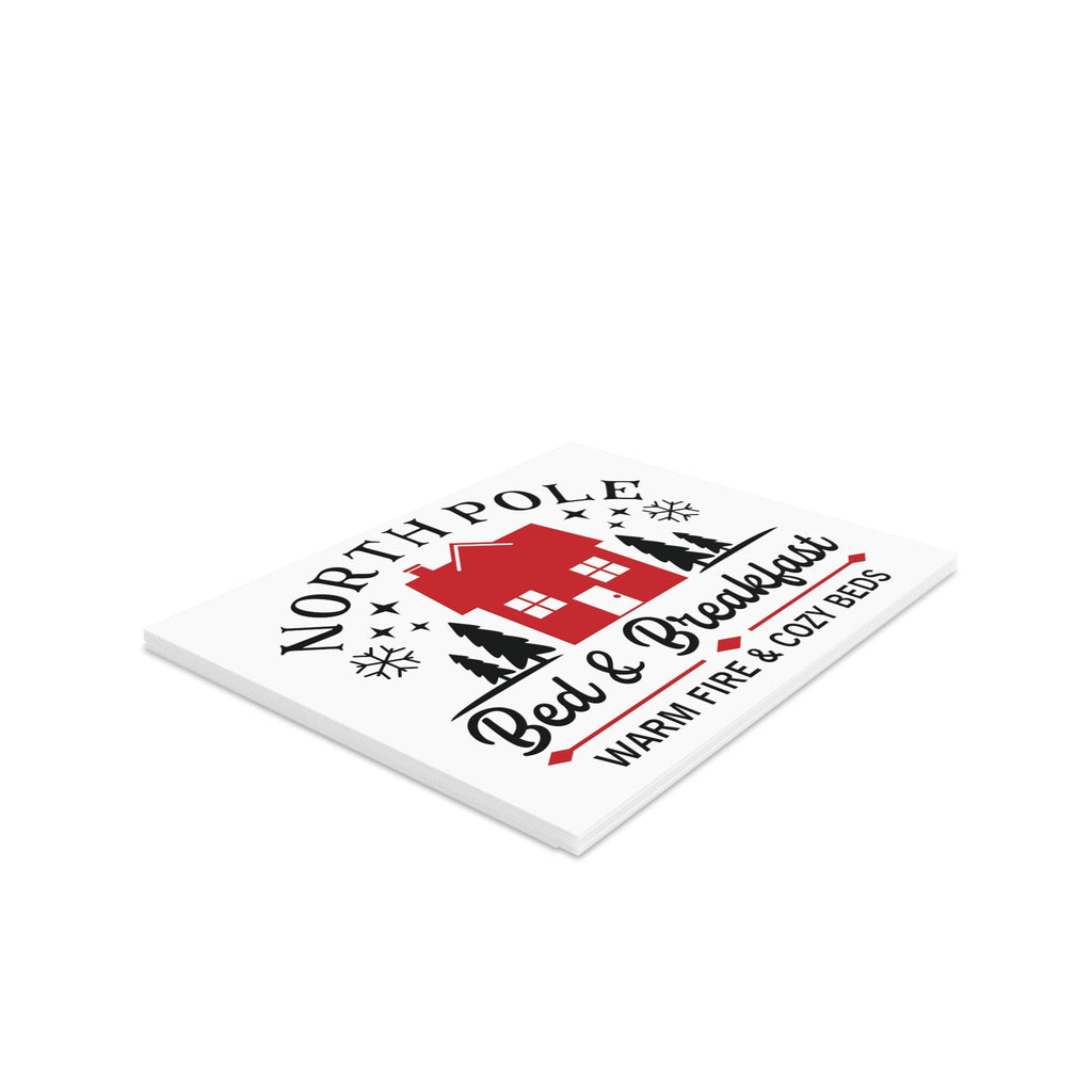 North Pole Bed And Breakfast Christmas Matte Greeting Cards (8, 16, and 24 pcs)