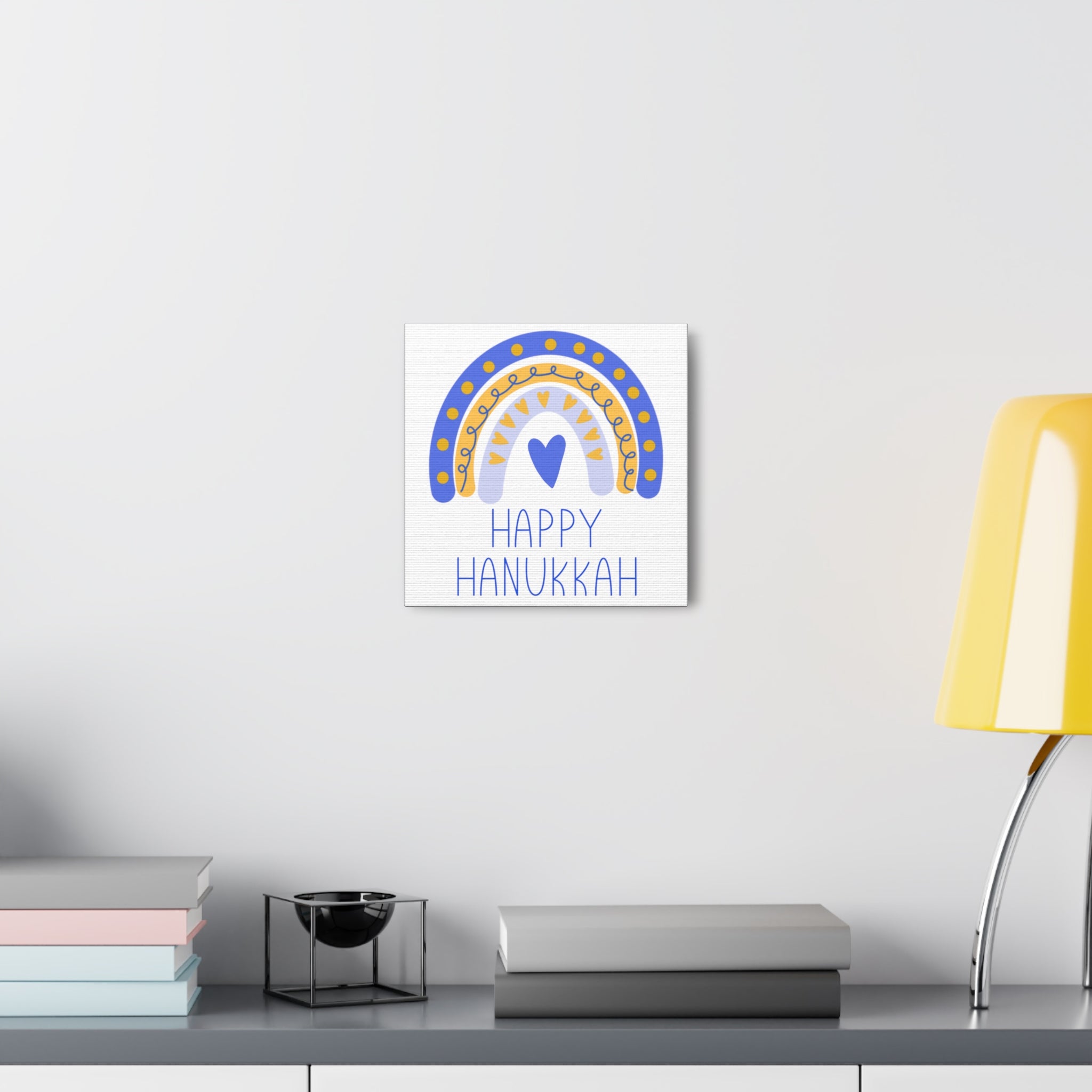Happy Hanukkah Boho Rainbow Canvas Gallery Wrap