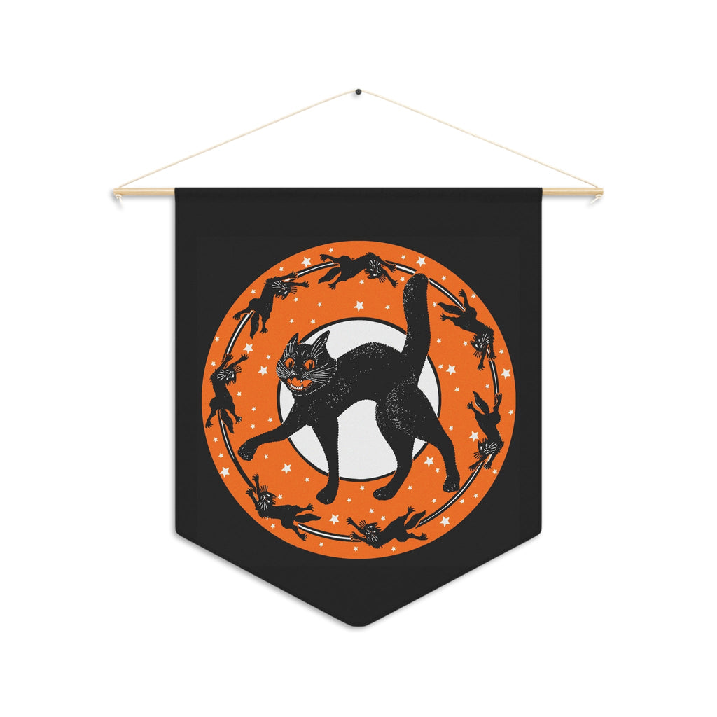 Black Cats Retro Halloween Print Decor Print Wall Hanging Banner Flag
