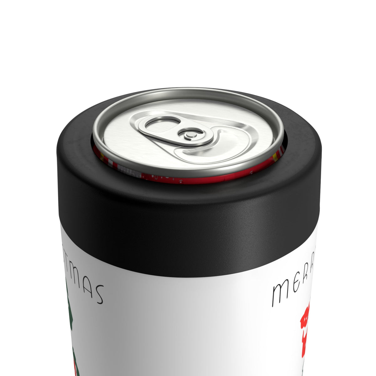 Merry Christmas Santa Mid Century Retro Christmas Print Stainless Steel Can Holder