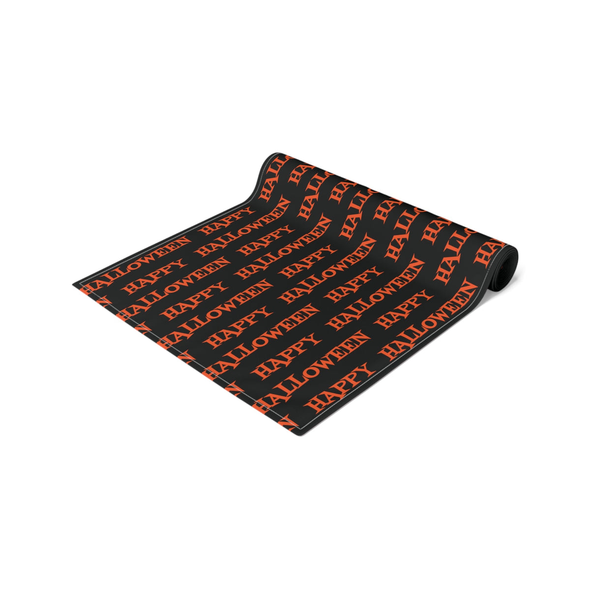 Happy Halloween Atomic Mid Century Retro Style Fall Autumn Halloween Decor Cotton Poly Table Runner