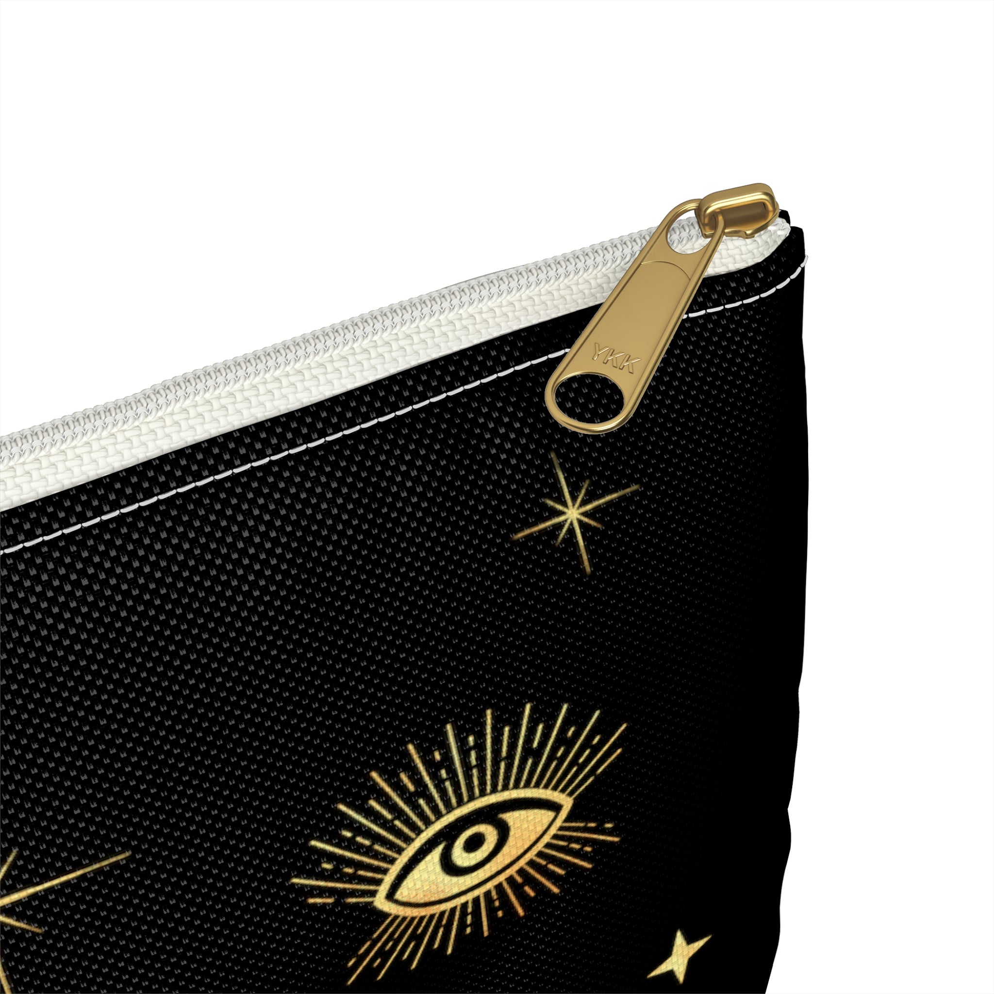 Celestial Gold Sun Stars Print Polyester Accessory Pouch Travel Bag