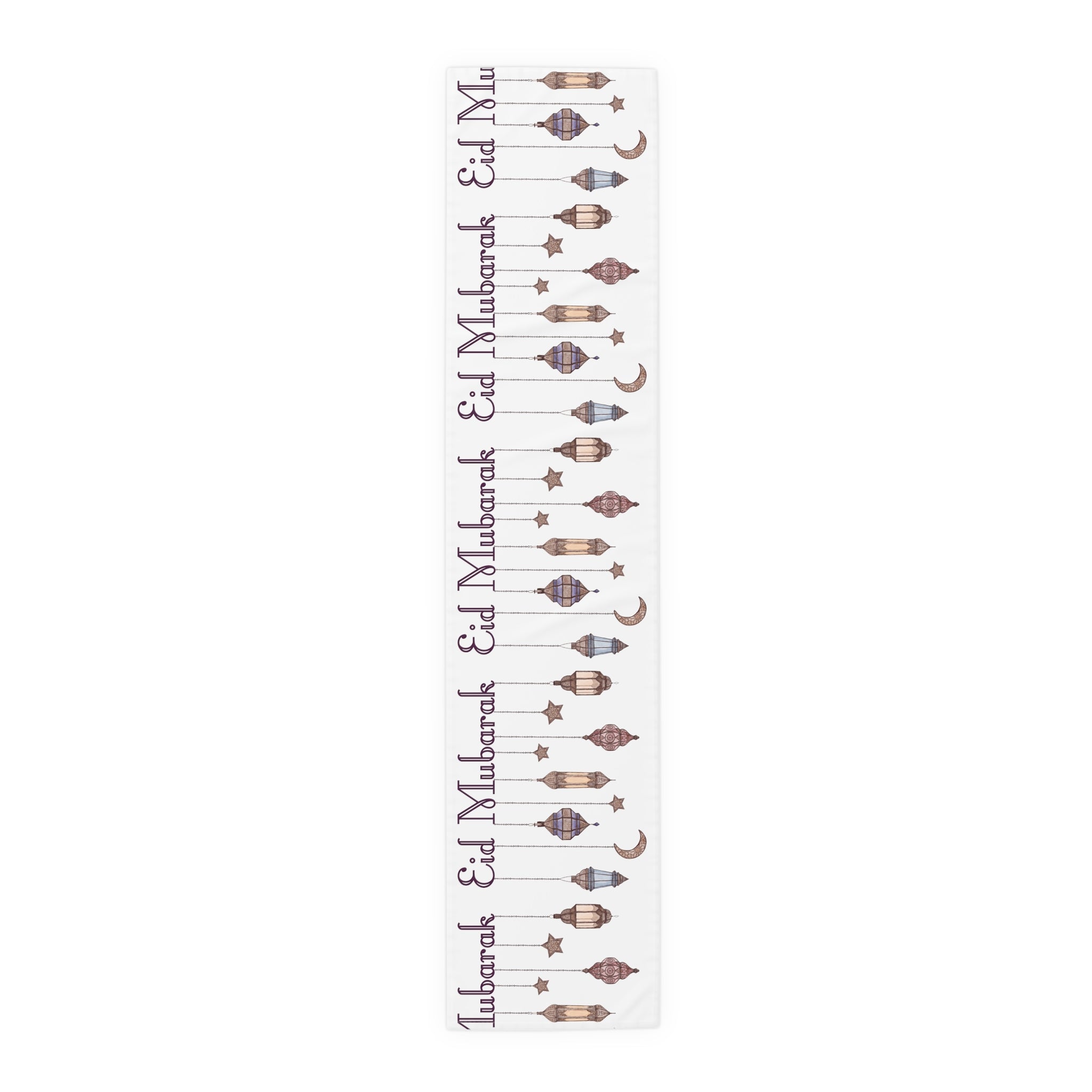 Eid Mubarak Islamic Lanterns Holiday Decor Cotton Poly Table Runner