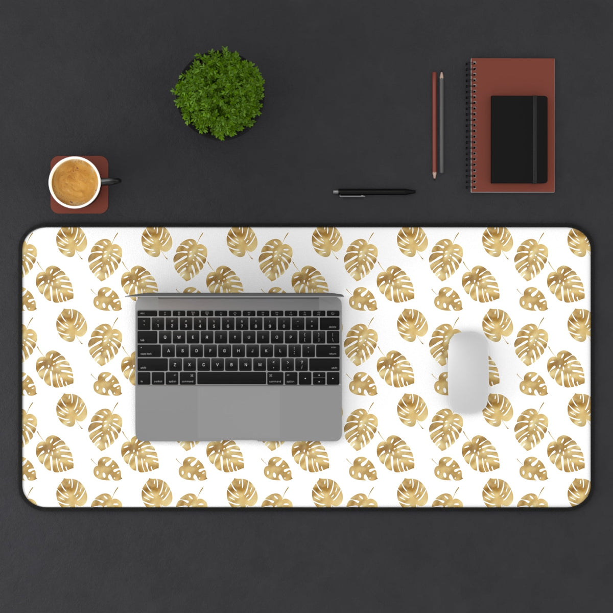 Gold Palm Leaves Desk Mat - 3 size options