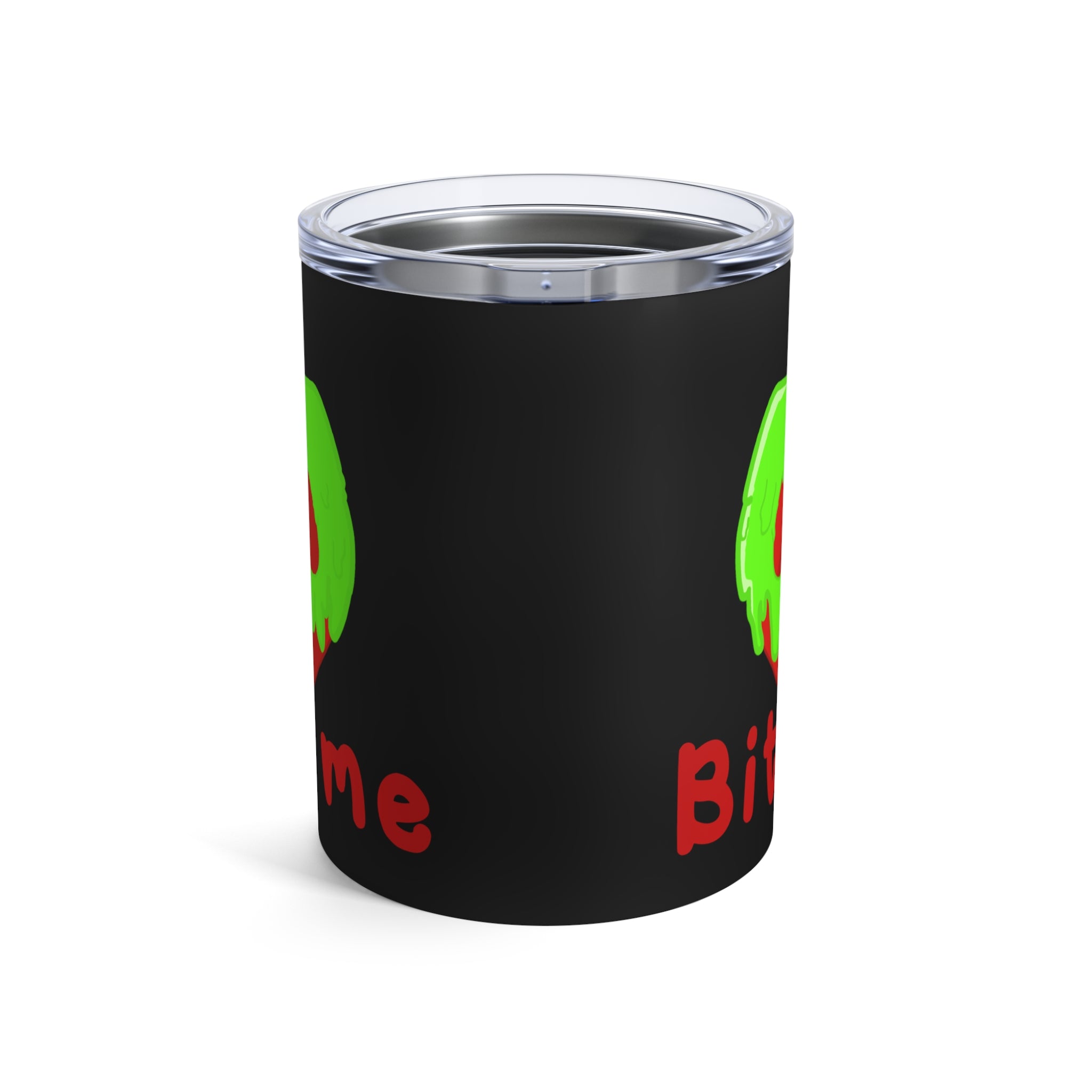 Bite Me Poison Apple Halloween Black Stainless Steel Tumbler 10oz