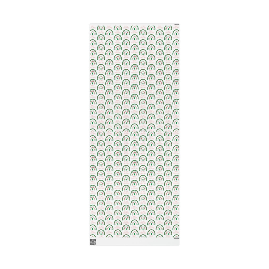 Merry Christmas Boho Rainbow Christmas Print Holiday Gift Wrap Paper - Glossy Or Matte